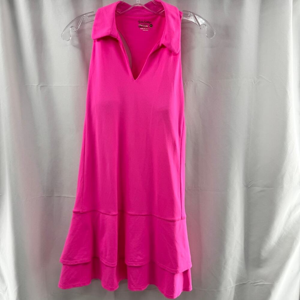 Meryl x Lilly Pulitzer Dania Dress UPF 50+ Hot Pink Isle Tennis Athletic Shift